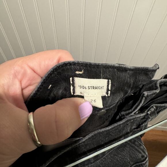 Madewell 90s Straight Leg Jeans Black Denim Size 26 - Picture 6 of 7